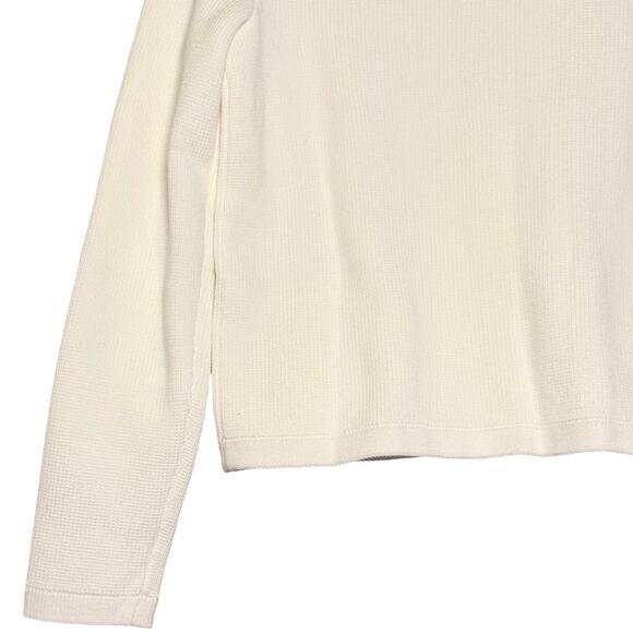 Quince Women’s Organic Cotton White Cardigan XS w/ Gold Buttons & Pockets - Picture 13 of 13